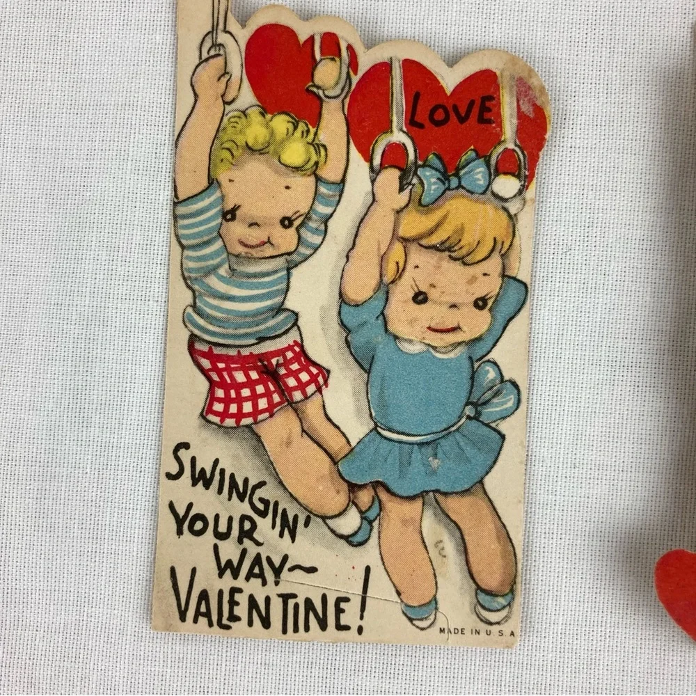 Vintage 1920's - 1940's Die Cut Valentine's Day Cards Lot Set 9 Collection